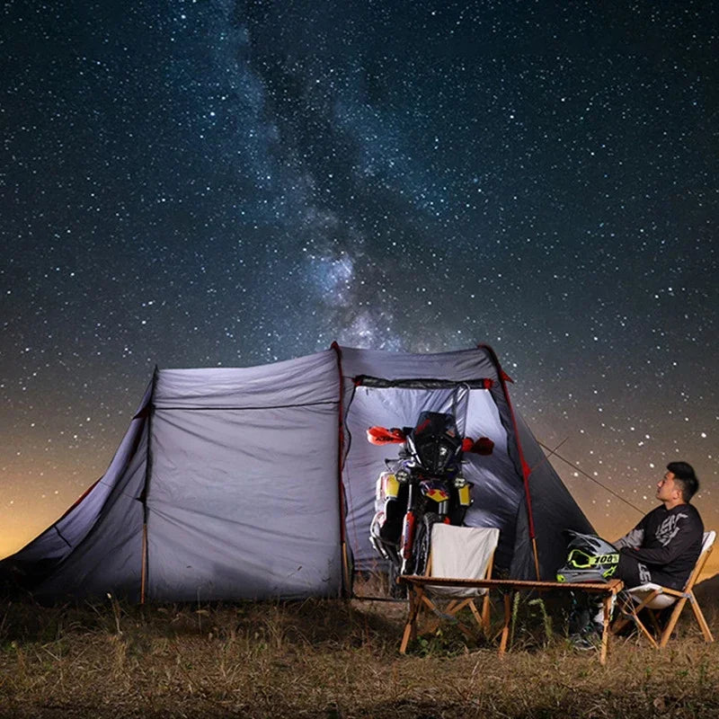 🏕️ Motorrad-Wanderzelt Cloud Tourer – Ultraleichtes 2-Personen-Zelt mit Motorrad-Aufbewahrung