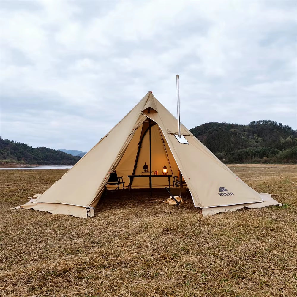 🔥 500PRO Tipi Hot Zelt – Großzügiges, feuerhemmendes Tipi-Zelt für bis zu 8 Personen