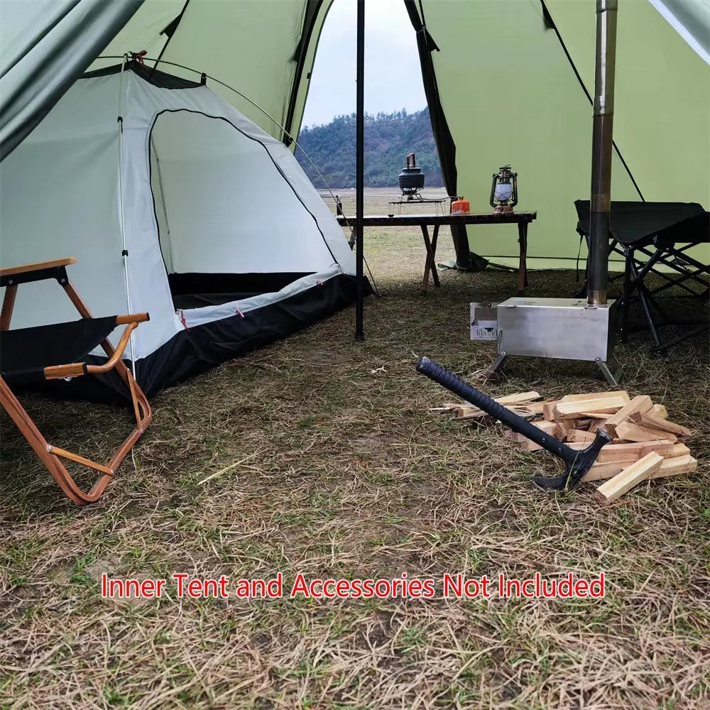 🔥 500PRO Tipi Hot Zelt – Großzügiges, feuerhemmendes Tipi-Zelt für bis zu 8 Personen