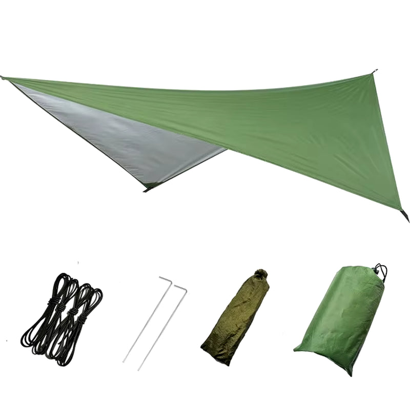 3 Size Hammock Waterproof Rain Fly Tent Tarp Lightweight Portable Waterproof Ripstop Easily Fold Sun Shelter UV Protection